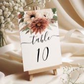 Numéro De Table Mariage floral en terre cuite Boho