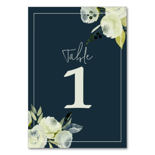 Numéro De Table Mariage floral enchanté de nuit bleue (Par défaut)