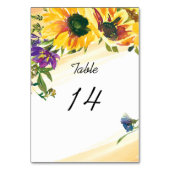Numéro De Table Mariage floral Fleur sauvage des tournesols (Dos)