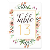 Numéro De Table Mariage Floral Fleurs de Pêche (Dos)