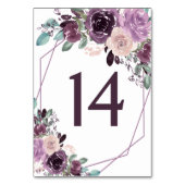 Numéro De Table Mariage Floral Géométrique Mauve Violet Sangria | (Par défaut)
