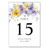 Numéro De Table Mariage Floral Lavande Jaune Clair Poussiéreux (Par défaut)