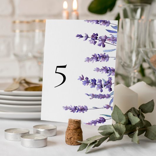 Numéro De Table Mariage Floral Lavender