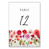 Numéro De Table Mariage Floral Love in Bloom (Dos)