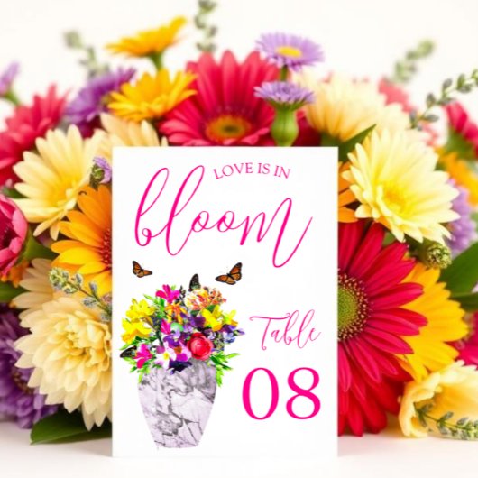 Numéro De Table Mariage Floral Love In Bloom