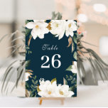 Numéro De Table Mariage floral Magnolia<br><div class="desc">Un cadre floral moderne avec des fleurs de magnolia aquarelle. Le texte et les couleurs de cette carte peuvent être personnalisés.</div>
