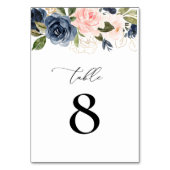 Numéro De Table mariage floral marine et roux (Dos)