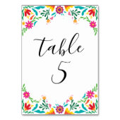 Numéro De Table Mariage floral mexicain inspiré (Dos)