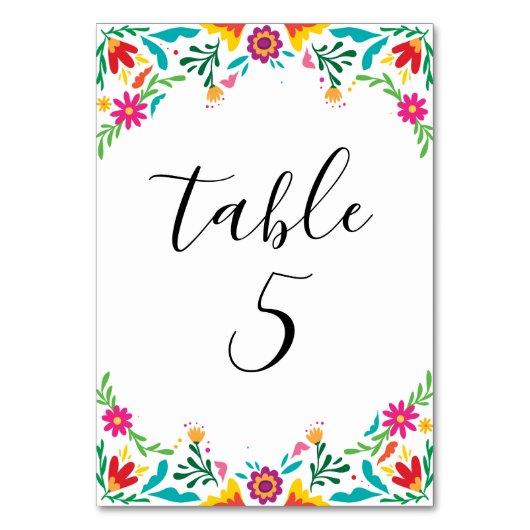 Numéro De Table Mariage floral mexicain inspiré (Par défaut)