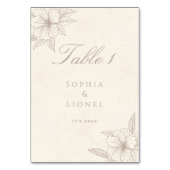Numéro De Table Mariage floral minimaliste élégant (Par défaut)