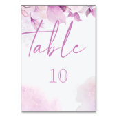 Numéro De Table Mariage floral moderne Boho rose doux (Dos)