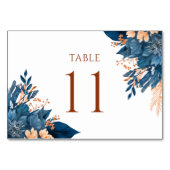 Numéro De Table Mariage floral moderne élégant (Dos)