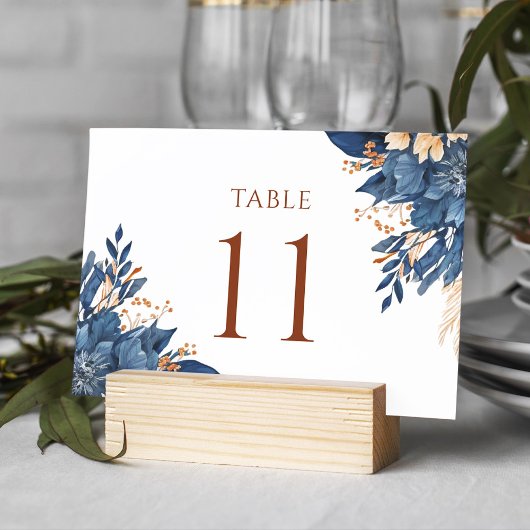 Numéro De Table Mariage floral moderne élégant
