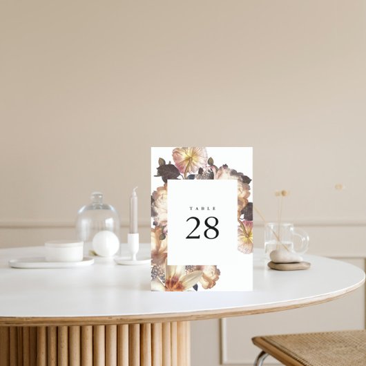 Numéro De Table Mariage floral moderne romantique