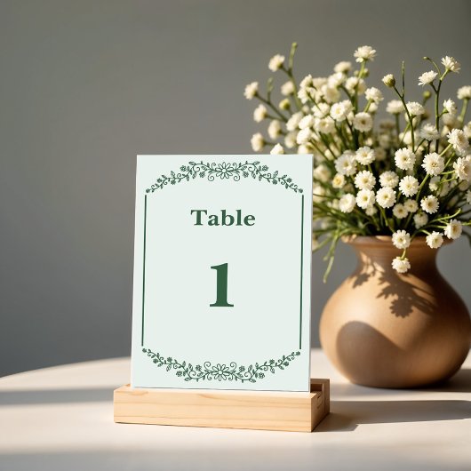 Numéro De Table Mariage floral monochrome rustique