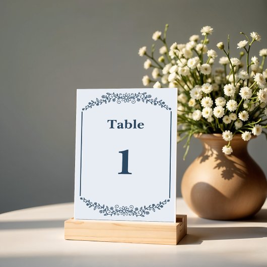 Numéro De Table Mariage floral monochrome rustique