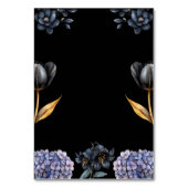 Numéro De Table Mariage Floral Noir Classique Script Floral (Dos)