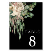 Numéro De Table Mariage Floral Noir Moderne (Par défaut)