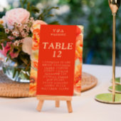 Numéro De Table Mariage Floral Orange Brûlé automne