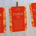 Numéro De Table Mariage Floral Orange Brûlé automne<br><div class="desc">Mariage Floral Orange Brûlé Automne Numéro de tableau. Éléments correspondants disponibles.</div>