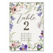 Numéro De Table Mariage floral pourpre et crème (Par défaut)