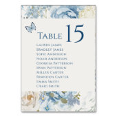 Numéro De Table Mariage floral romantique bleu Dusty (Par défaut)