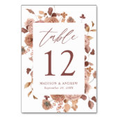 Numéro De Table Mariage floral romantique d'automne (Par défaut)