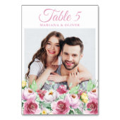 Numéro De Table Mariage floral rose (Par défaut)