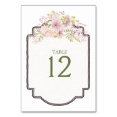 Numéro De Table Mariage floral rose de Magnolia (Dos)