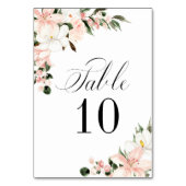 Numéro De Table Mariage floral rose et blanc rustique (Dos)