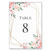 Numéro De Table Mariage floral rose pâle (Par défaut)