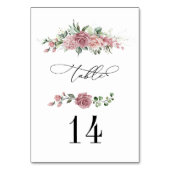 Numéro De Table Mariage floral rose poudré (Dos)