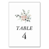 Numéro De Table Mariage Floral Rose Poussiéreuse Classique (Par défaut)