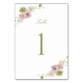 Numéro De Table Mariage Floral Rose Vert (Par défaut)