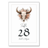 Numéro De Table Mariage Floral Rustique Crâne de Vache (Par défaut)