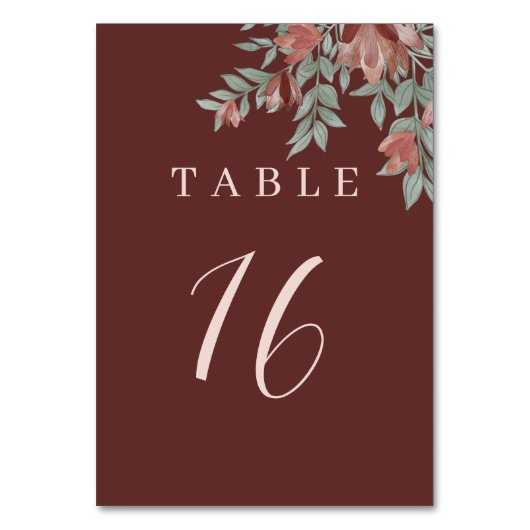 Numéro De Table Mariage floral rustique en terre cuite (Par défaut)
