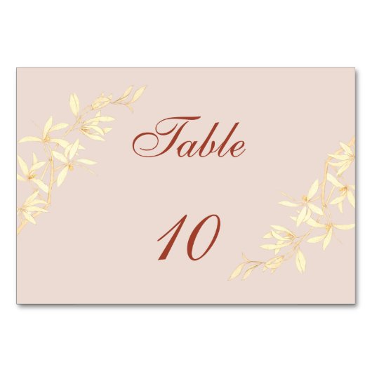 Numéro De Table Mariage floral rustique intemporel (Devant)