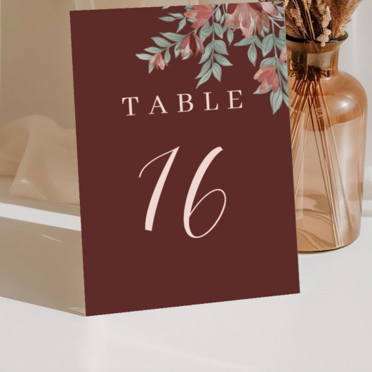 Numéro De Table Mariage Floral Terracotta Rustique