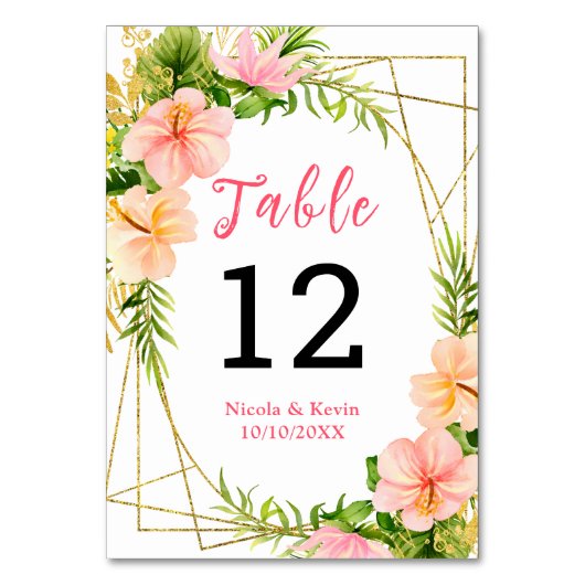 Numéro De Table Mariage Floral Tropical Jungle (Par défaut)