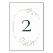 Numéro De Table Mariage floral vert foncé (Par défaut)