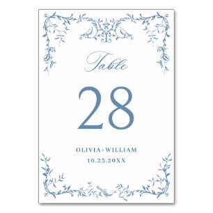 Numéro De Table Mariage Floral Victorian Ornate Dusty