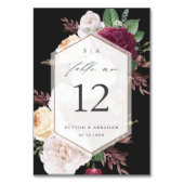 Numéro De Table Mariage Floral Vintage (Dos)