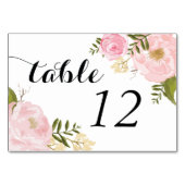 Numéro De Table Mariage floral Vintage moderne (Dos)
