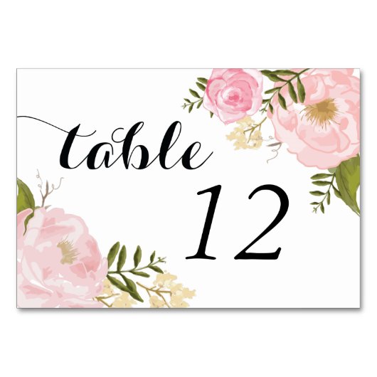 Numéro De Table Mariage floral Vintage moderne (Devant)