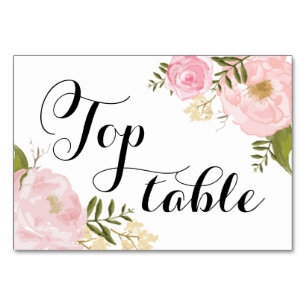 Numéro De Table Mariage Floral Vintage rose moderne Haut