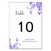 Numéro De Table Mariage floral violet (Par défaut)
