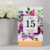 Numéro De Table Mariage floral violet romantique Numéro de tableau