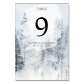 Numéro De Table Mariage Forêt de Pins enneigée Brouillard hivernal (Par défaut)