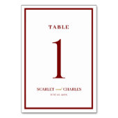 Numéro De Table Mariage Formel Classique avec Monogramme en Bourgo (Par défaut)