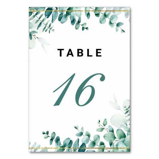 Numéro De Table Mariage Frameborder Eucalyptus (Par défaut)